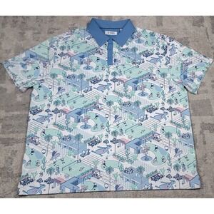 Original Penguin Men's AOP Palm Springs Stretch Performance Golf Shirt Sz 2XL